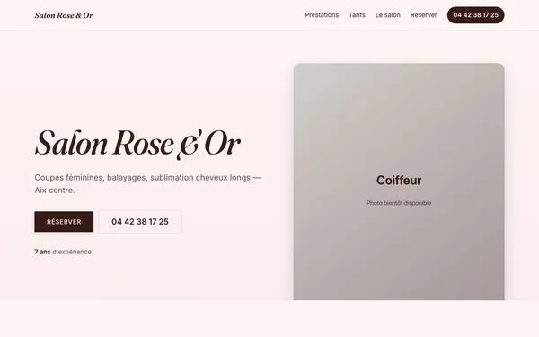 Aperçu du site démo coiffeur